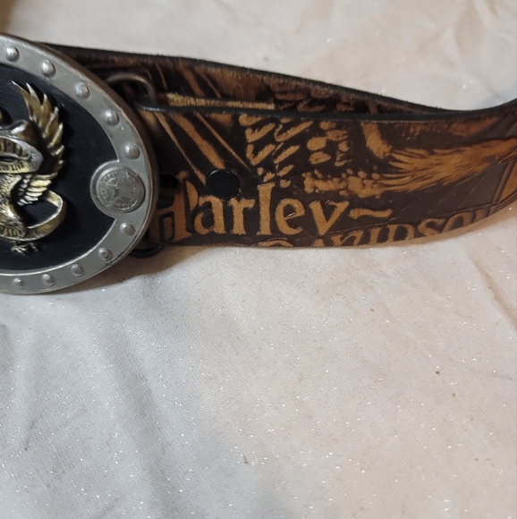 Harley Davidson Leather Genuine Leather Belt with Belt Buckle 98468 97VM - Picture 2 of 7